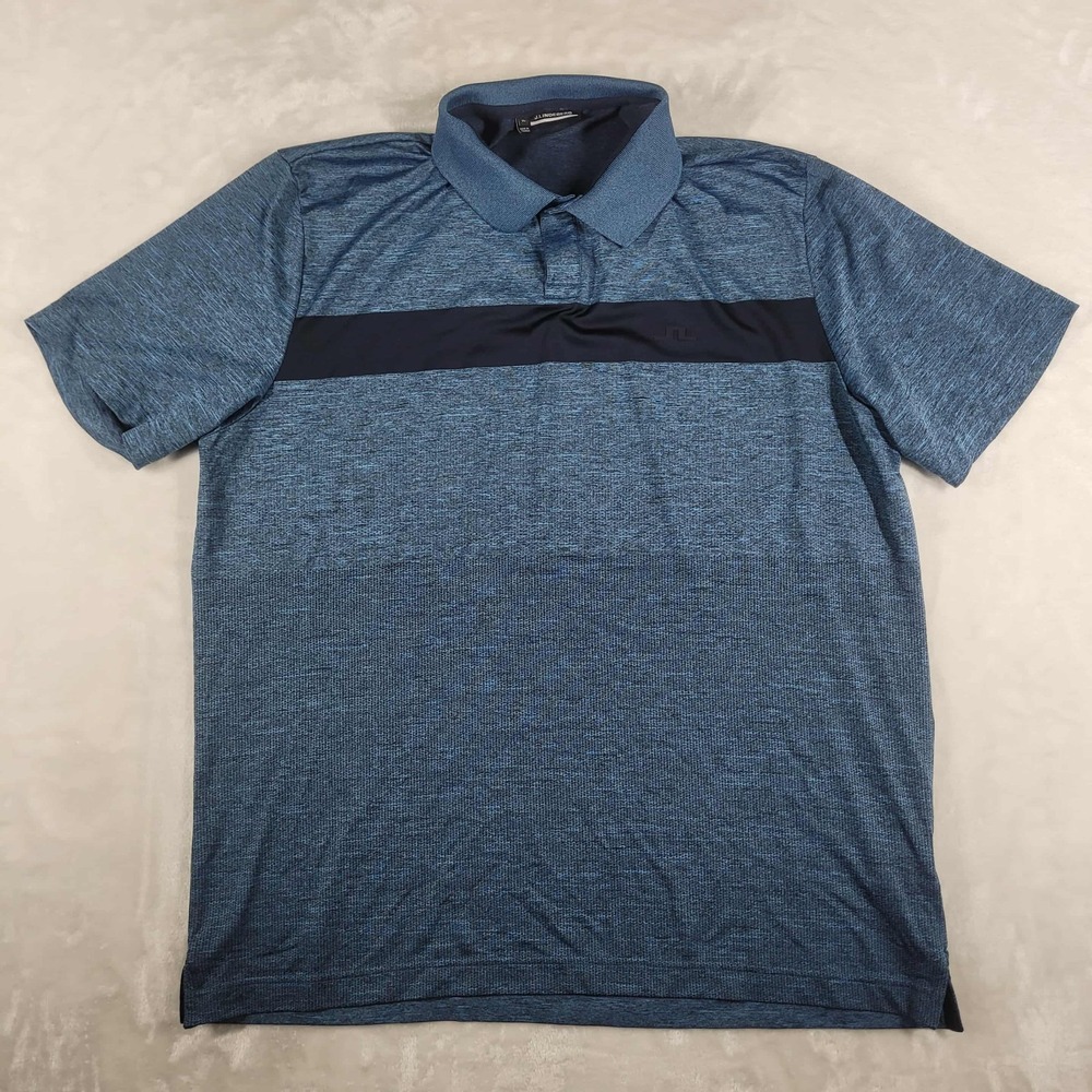 J.Lindeberg Polo Shirt‎ Men's XL Blue Short Sleeve Performance Stretch Golf